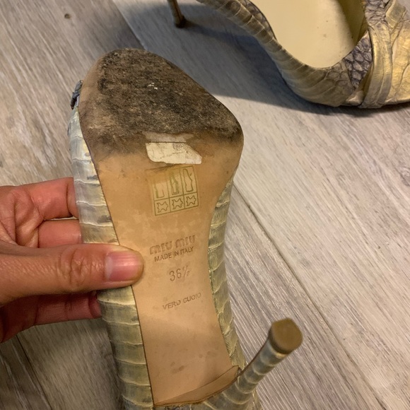 Miu Miu peep toe stiletto snake skin 36.5 - Picture 3 of 3